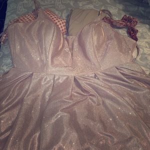 a sparkly, blush-pink, Wedding Lace dress